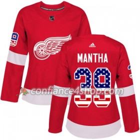 Adidas Maillot de Hockey Detroit Red Wings Anthony Mantha 39 2017-2018 Rouge USA Flag Fashion Authentic - Femme